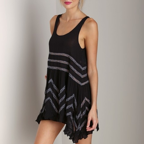 M • Intimately Free People • Voile and Lace Polka Dot Trapeze Slip - Picture 7 of 9